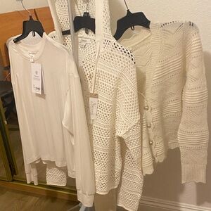 Set of three sweaters( tops) (like new, cream color.